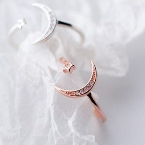 BRAND NEW Adjustable Moon and Star Rose Gold Ring